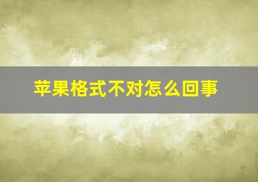 苹果格式不对怎么回事