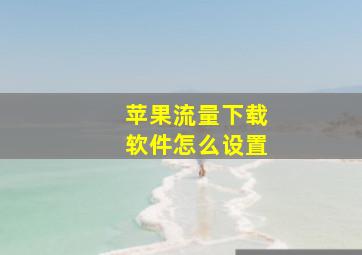 苹果流量下载软件怎么设置