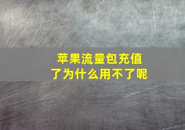 苹果流量包充值了为什么用不了呢