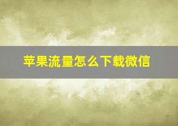 苹果流量怎么下载微信