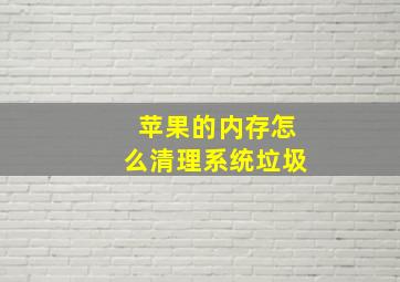 苹果的内存怎么清理系统垃圾