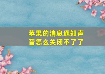 苹果的消息通知声音怎么关闭不了了