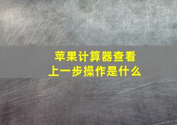 苹果计算器查看上一步操作是什么