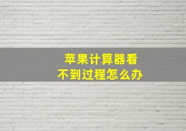 苹果计算器看不到过程怎么办