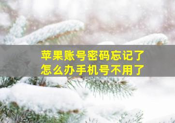 苹果账号密码忘记了怎么办手机号不用了