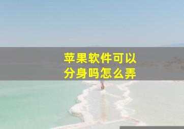 苹果软件可以分身吗怎么弄