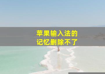 苹果输入法的记忆删除不了