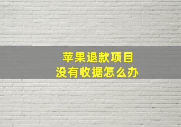 苹果退款项目没有收据怎么办