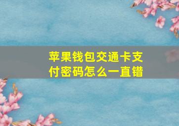 苹果钱包交通卡支付密码怎么一直错