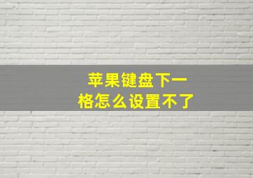 苹果键盘下一格怎么设置不了