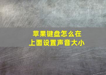 苹果键盘怎么在上面设置声音大小