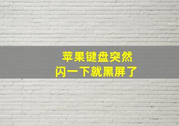 苹果键盘突然闪一下就黑屏了