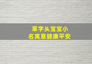 草字头宝宝小名寓意健康平安