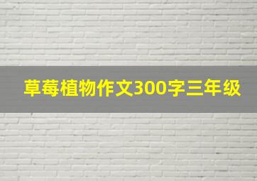 草莓植物作文300字三年级