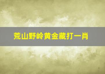 荒山野岭黄金藏打一肖