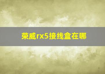 荣威rx5接线盒在哪