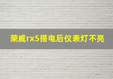 荣威rx5搭电后仪表灯不亮