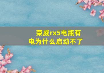 荣威rx5电瓶有电为什么启动不了