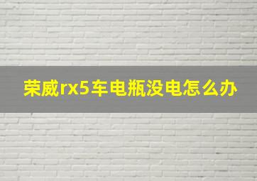 荣威rx5车电瓶没电怎么办