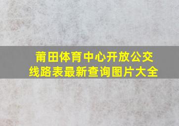 莆田体育中心开放公交线路表最新查询图片大全