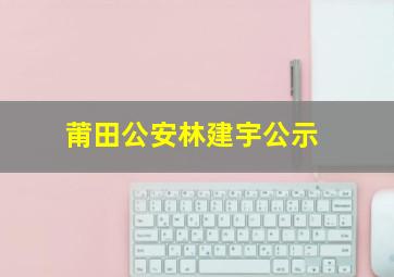 莆田公安林建宇公示