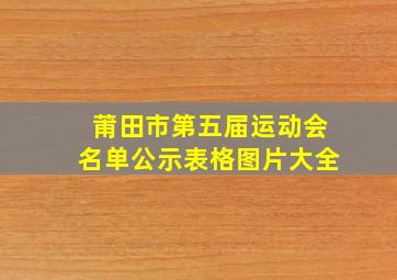 莆田市第五届运动会名单公示表格图片大全