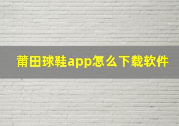 莆田球鞋app怎么下载软件