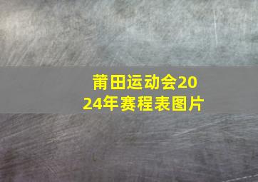 莆田运动会2024年赛程表图片