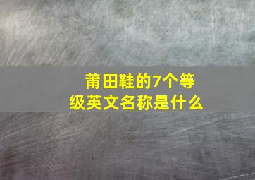 莆田鞋的7个等级英文名称是什么