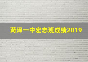 菏泽一中宏志班成绩2019