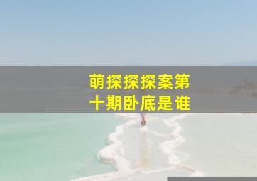 萌探探探案第十期卧底是谁