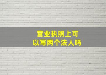 营业执照上可以写两个法人吗