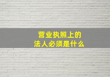 营业执照上的法人必须是什么