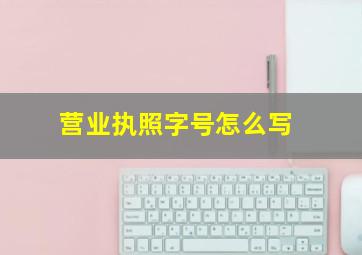 营业执照字号怎么写