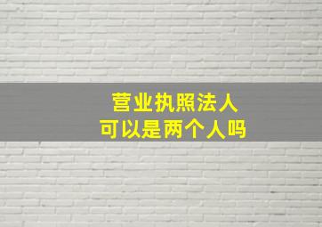 营业执照法人可以是两个人吗