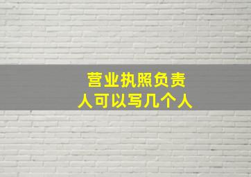 营业执照负责人可以写几个人