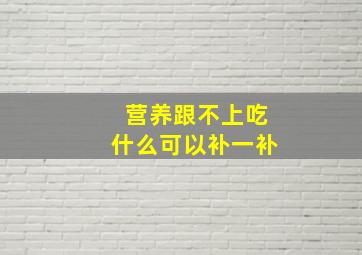 营养跟不上吃什么可以补一补