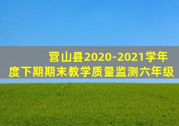 营山县2020-2021学年度下期期末教学质量监测六年级