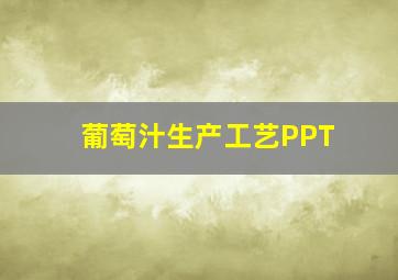 葡萄汁生产工艺PPT