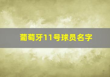 葡萄牙11号球员名字