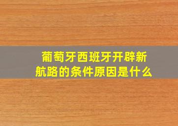 葡萄牙西班牙开辟新航路的条件原因是什么