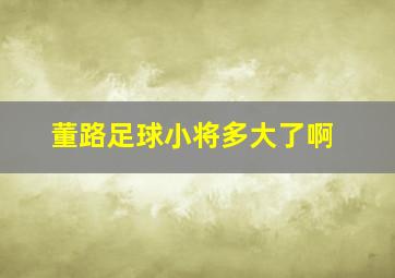 董路足球小将多大了啊