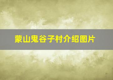 蒙山鬼谷子村介绍图片