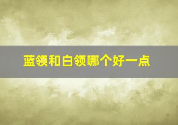 蓝领和白领哪个好一点