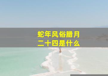 蛇年风俗腊月二十四是什么