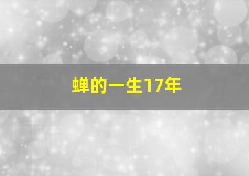 蝉的一生17年