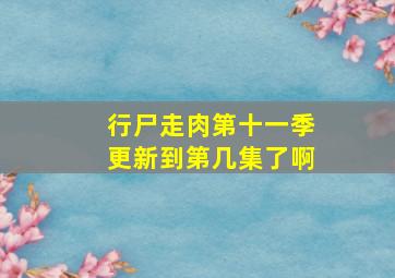 行尸走肉第十一季更新到第几集了啊