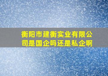 衡阳市建衡实业有限公司是国企吗还是私企啊