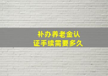 补办养老金认证手续需要多久