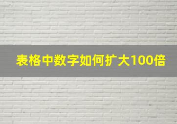 表格中数字如何扩大100倍